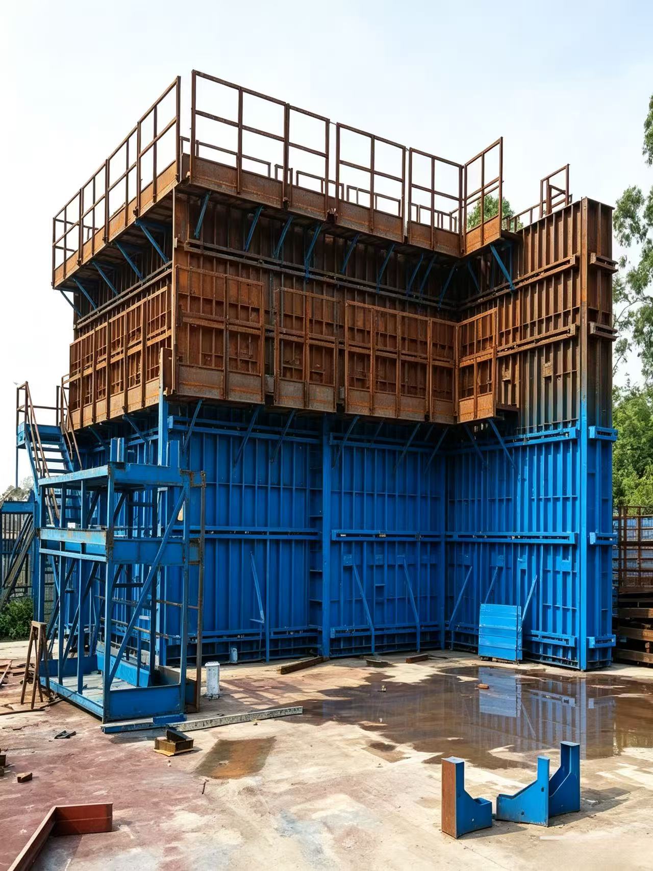 建築地盤重型鋼模板組合結構連基坑側向支護鋼特色牆工程定造